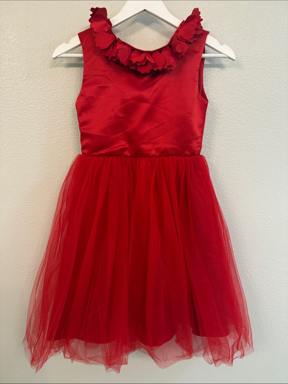 Trish Scully Girl's Red Floral Ruffle Tulle Party Dress - Size 10